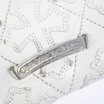 CHROME HEARTS WHITE QUILTED REC-F PATCH WALLET