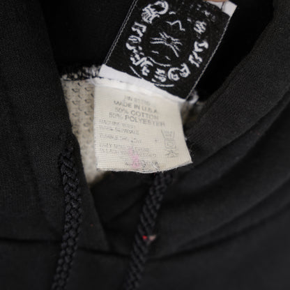 CHROME HEARTS VINTAGE LEATHER HORSESHOE PATCH FLORAL CROSS HOODIE
