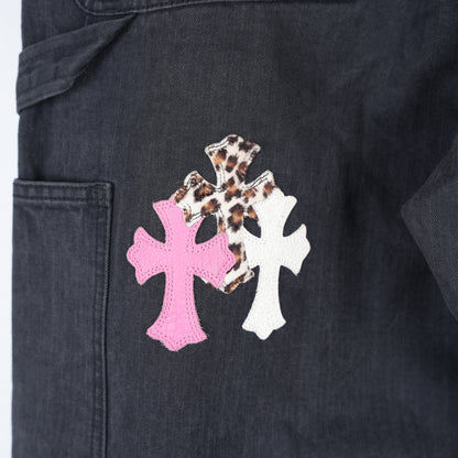 CHROME HEARTS 1 OF 1 CUSTOM ORDER HERRINGBONE PATCH PANTS