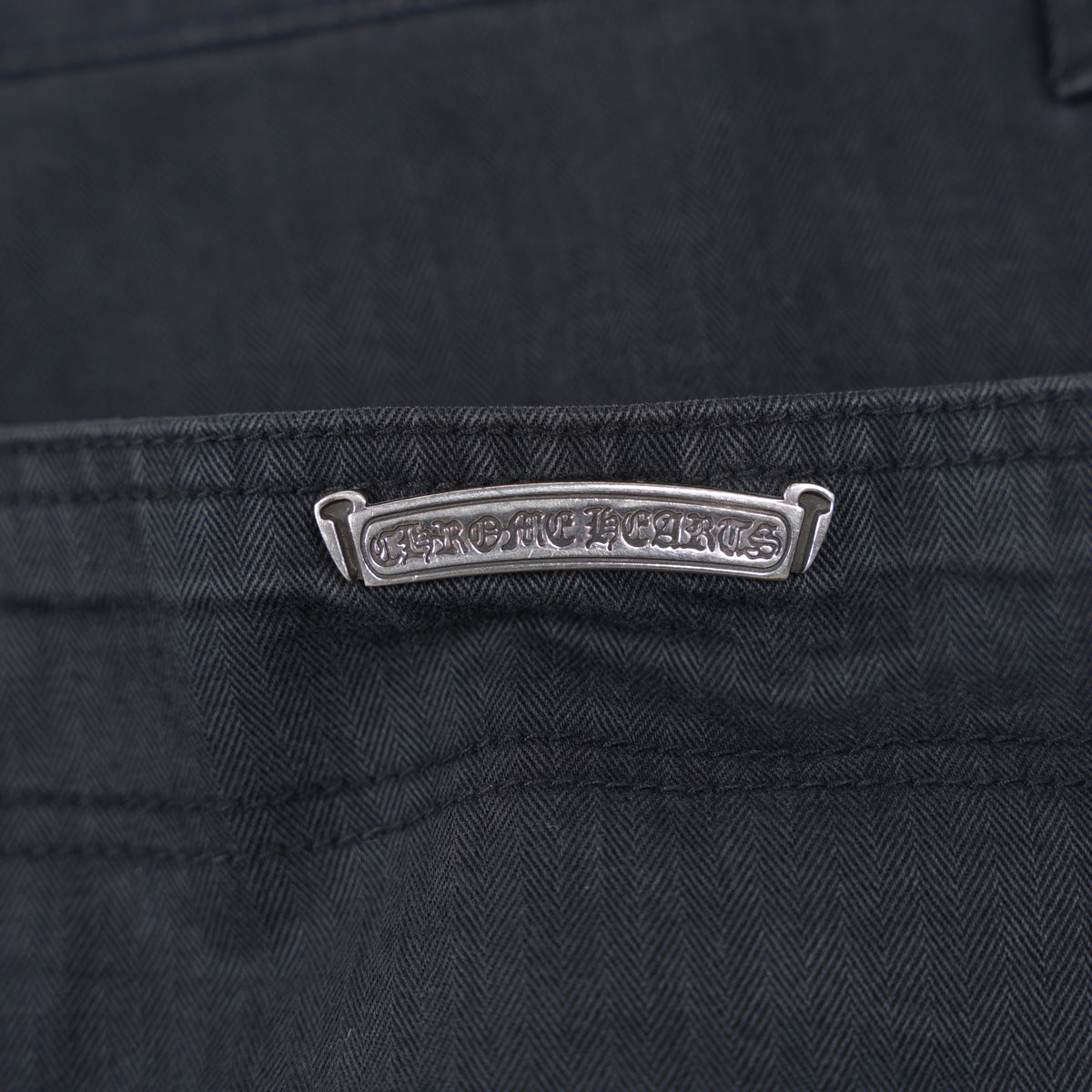 CHROME HEARTS 1 OF 1 CUSTOM ORDER HERRINGBONE PATCH PANTS