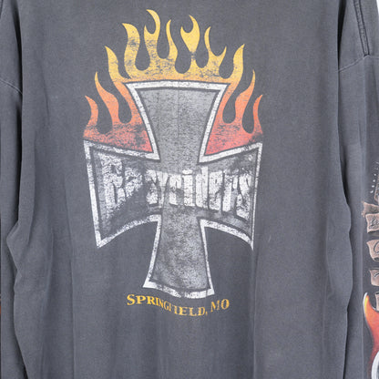 VINTAGE EASYRIDERS FADED FLAMES POCKET LONG SLEEVE TEE