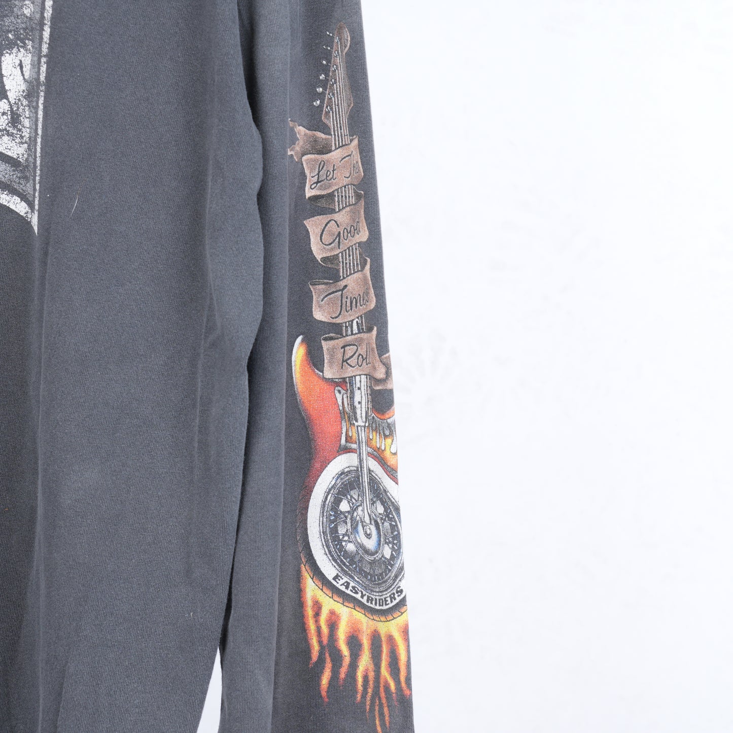 VINTAGE EASYRIDERS FADED FLAMES POCKET LONG SLEEVE TEE
