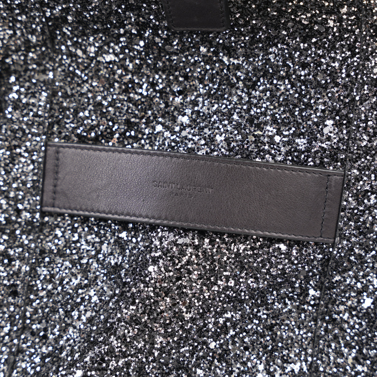 SAINT LAURENT GLITTER CANVAS AND LEATHER CITY DUFFEL BAG