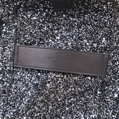 SAINT LAURENT GLITTER CANVAS AND LEATHER CITY DUFFEL BAG