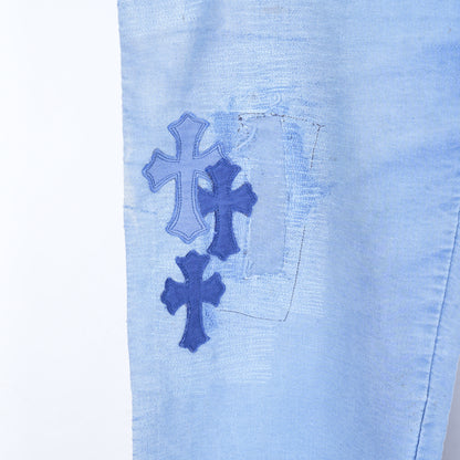 CHROME HEARTS FRENCH WORKWEAR PATCH JEANS