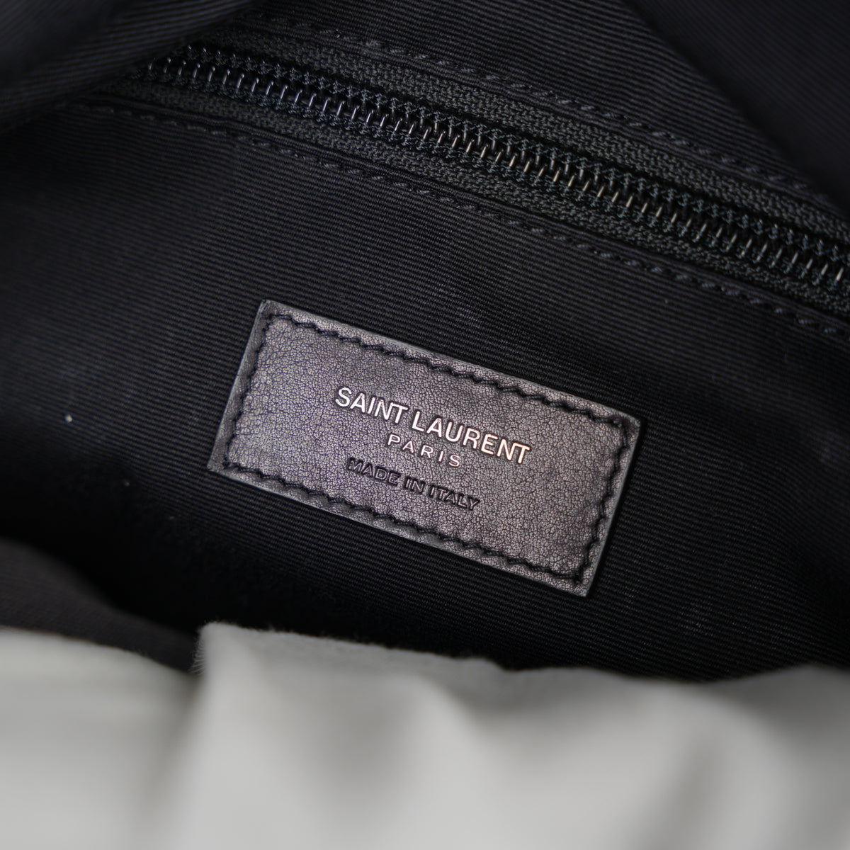 SAINT LAURENT GLITTER CANVAS AND LEATHER CITY DUFFEL BAG