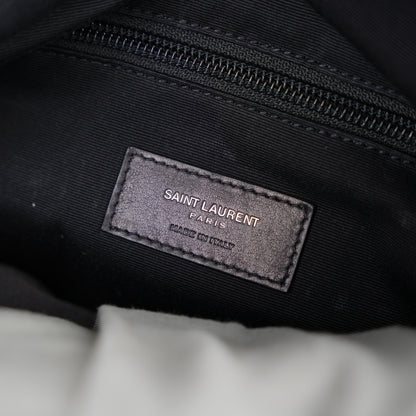 SAINT LAURENT GLITTER CANVAS AND LEATHER CITY DUFFEL BAG