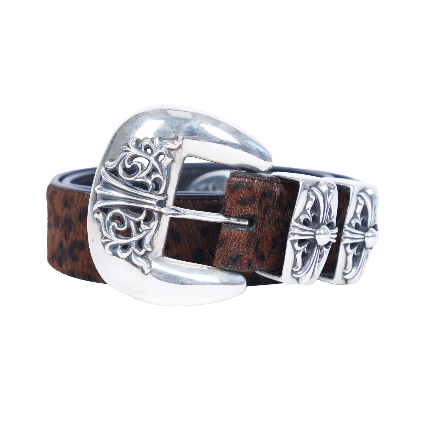 CHROME HEARTS WESTERN LEOPARD 4 PIECE BELT