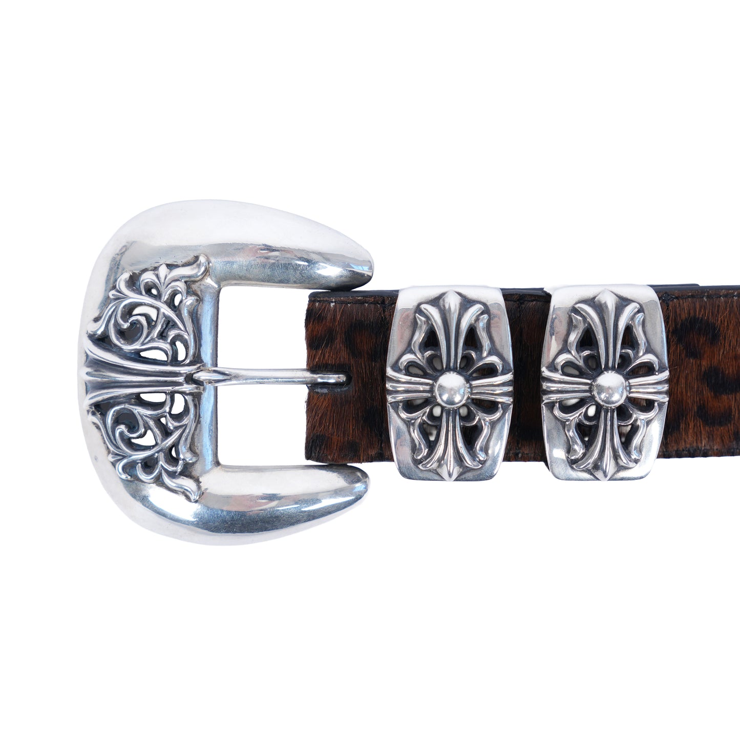 CHROME HEARTS WESTERN LEOPARD 4 PIECE BELT