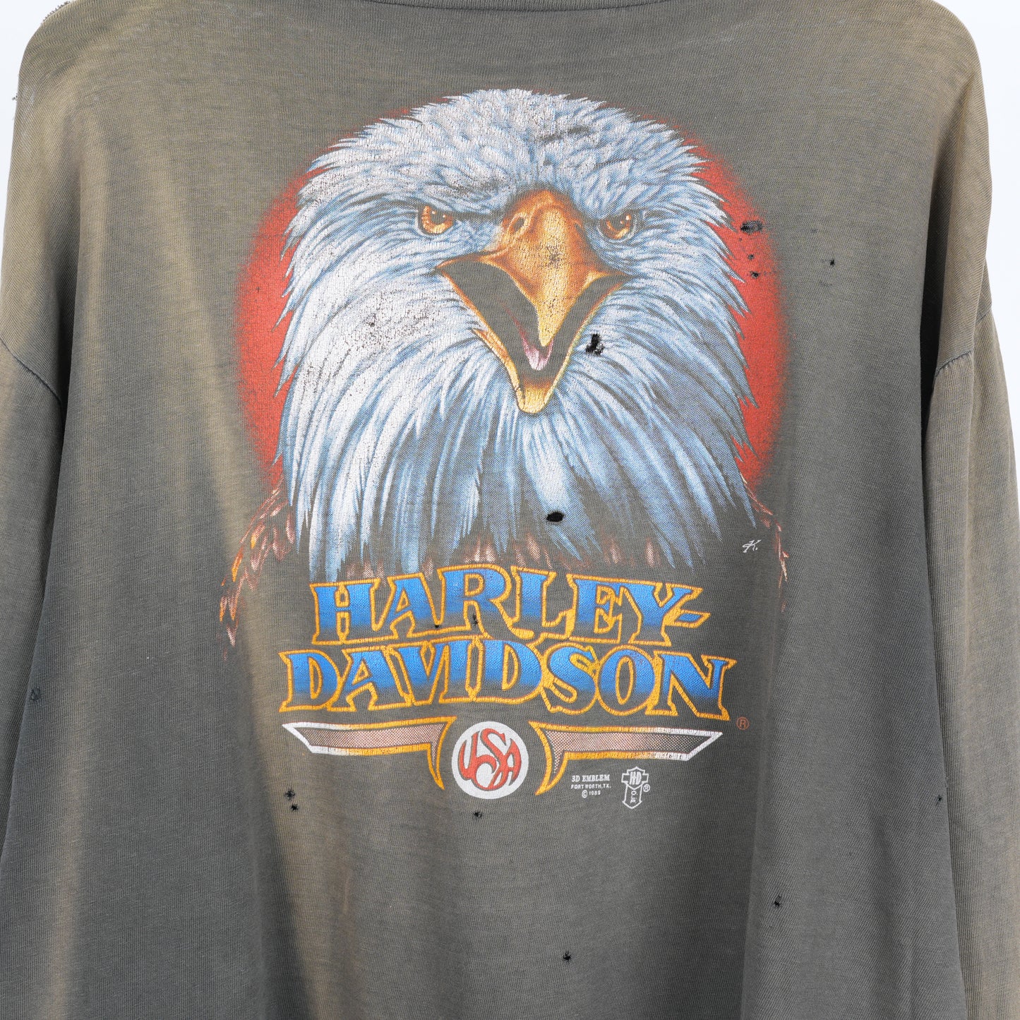 VINTAGE HARLEY DAVIDSON 3D EMBLEM EAGLE LONG SLEEVE T-SHIRT