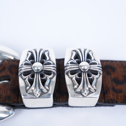 CHROME HEARTS WESTERN LEOPARD 4 PIECE BELT