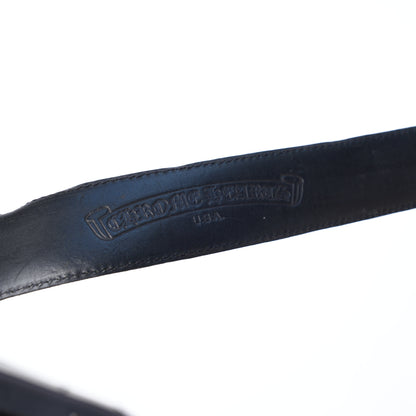 CHROME HEARTS CELTIC BLACK LEATHER STRAP SZ 30