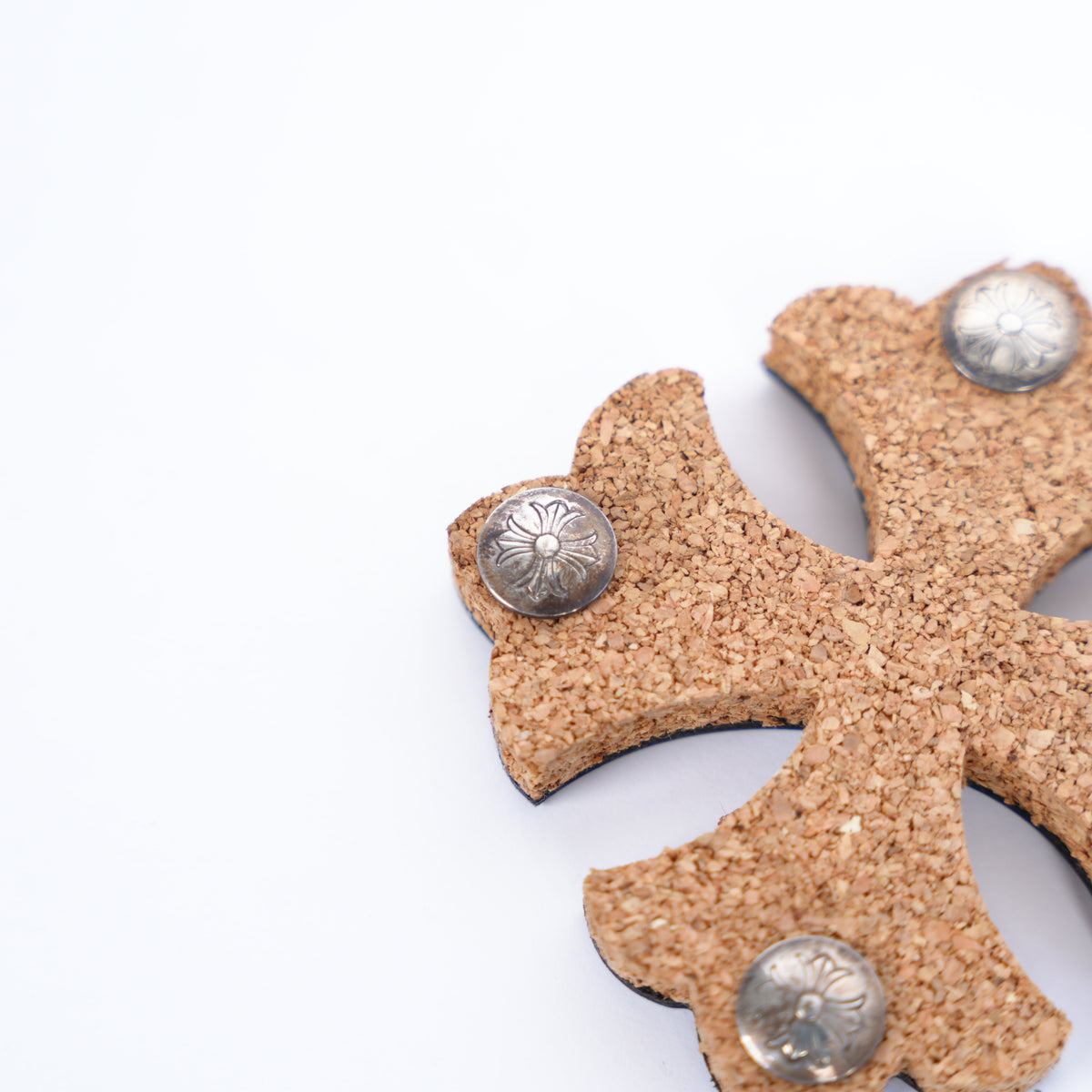 CHROME HEARTS PLUS CROSS LEATHER CORK COASTER