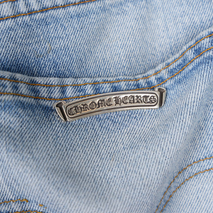 CHROME HEARTS FLOODED ORANGE PATCH LIGHT WASH LEVIS DENIM