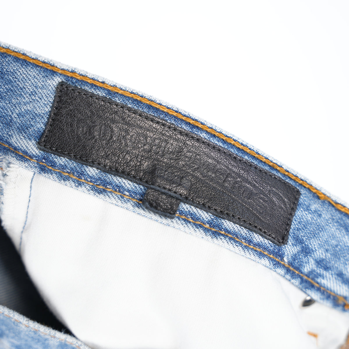 CHROME HEARTS FLOODED ORANGE PATCH LIGHT WASH LEVIS DENIM
