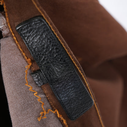 CHROME HEARTS 2021 NYFW BROWN CHEETAH CROSS PATCH JEANS