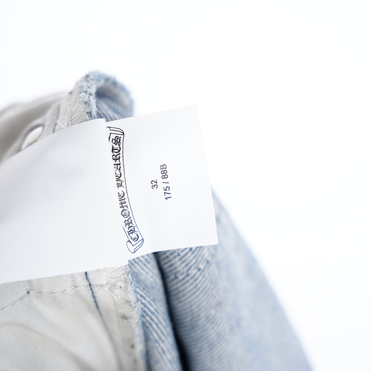 CHROME HEARTS FLOODED ORANGE PATCH LIGHT WASH LEVIS DENIM