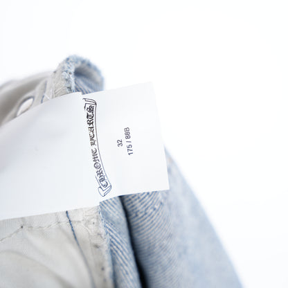 CHROME HEARTS FLOODED ORANGE PATCH LIGHT WASH LEVIS DENIM