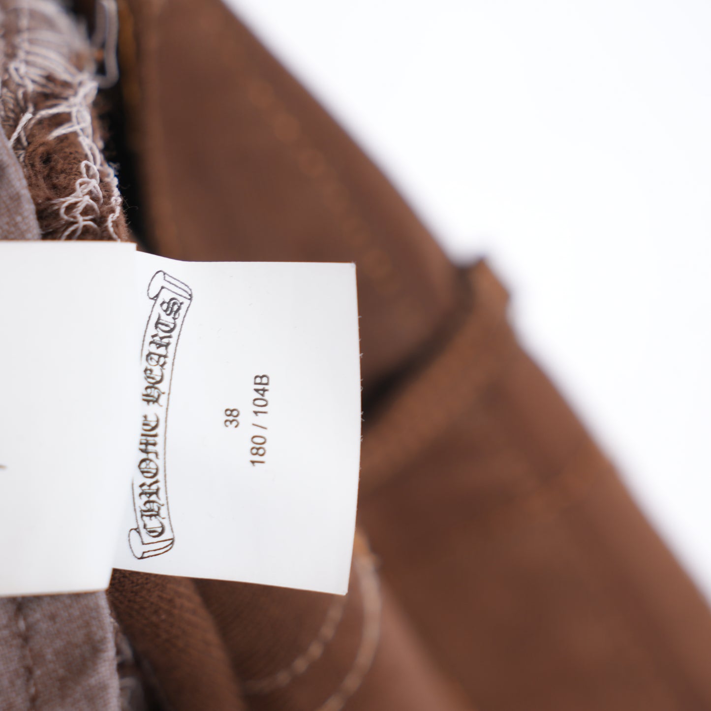 CHROME HEARTS 2021 NYFW BROWN CHEETAH CROSS PATCH JEANS