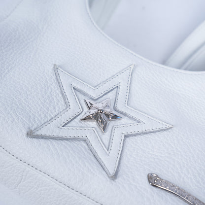 CHROME HEARTS WHITE NIP & TUCK STAR EMBELLISHED PURSE