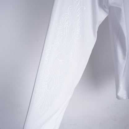 CHROME HEARTS WHITE FLORAL PRINT POCKET LONG SLEEVE