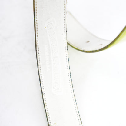 CHROME HEARTS OVAL BELT WITH PATENT LEATHER LIME GREEN STRAP