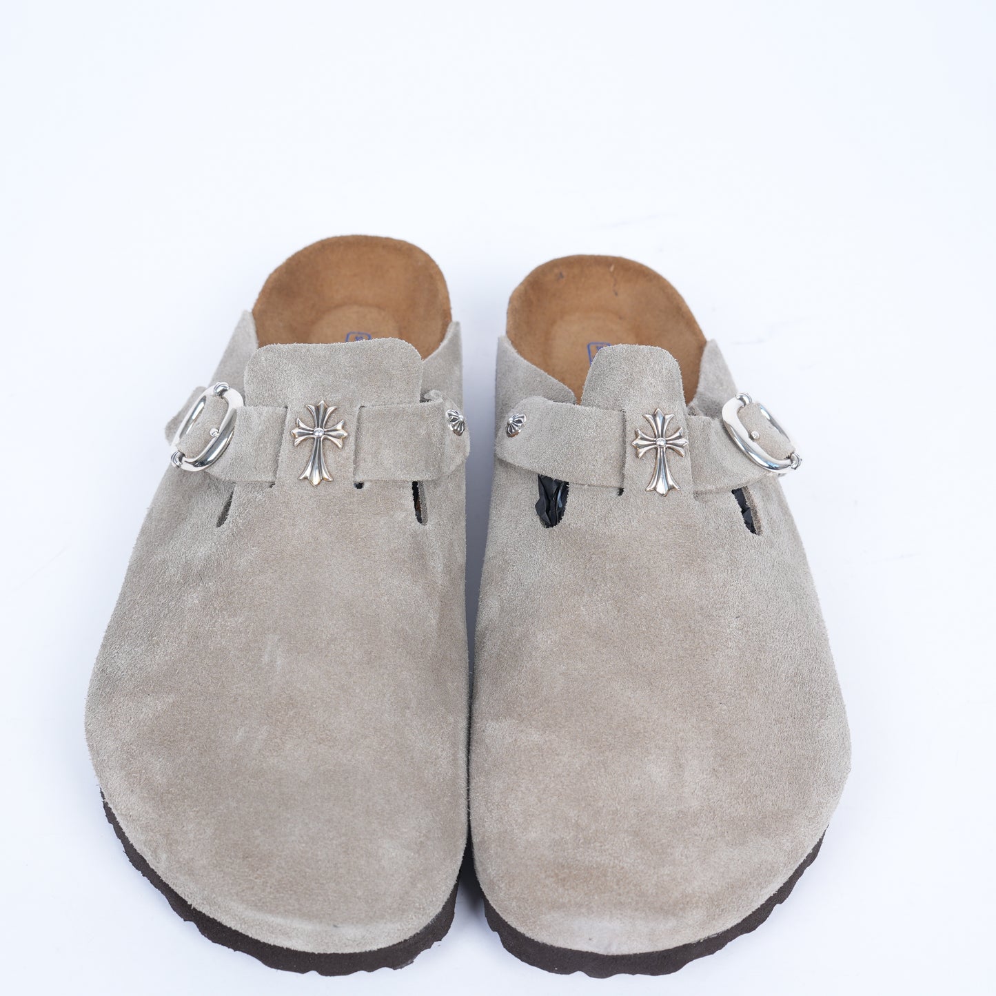 CHROME HEARTS BIRKENSTOCK DAGGER SUEDE BOSTON CLOGS