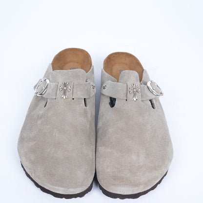 CHROME HEARTS BIRKENSTOCK DAGGER SUEDE BOSTON CLOGS