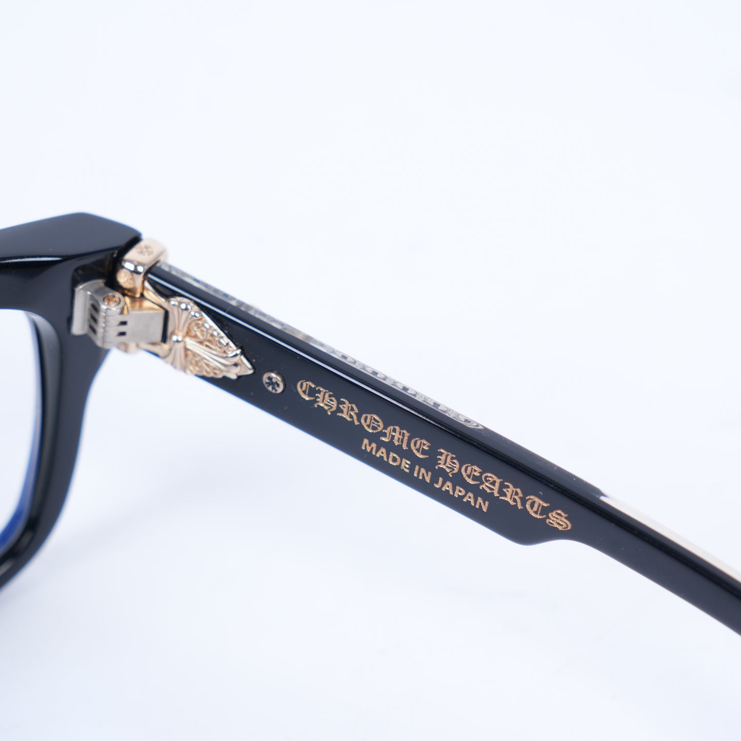 CHROME HEARTS GLOSSY BOX OFFICER GLASSES GOLD
