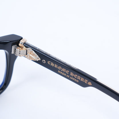 CHROME HEARTS GLOSSY BOX OFFICER GLASSES GOLD