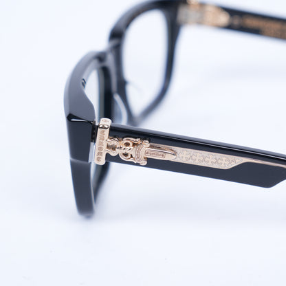 CHROME HEARTS GLOSSY BOX OFFICER GLASSES GOLD