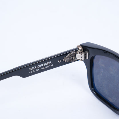 CHROME HEARTS GLOSSY BOX OFFICER SUNGLASSES WITH DIAMOND