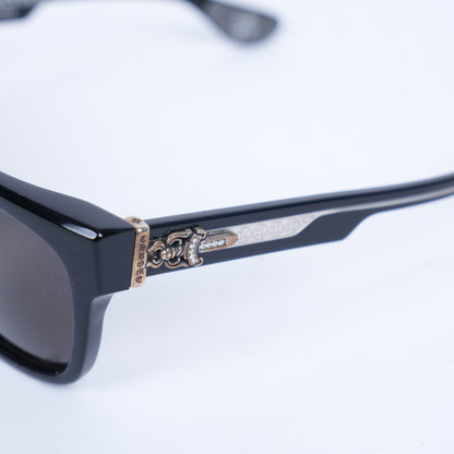 CHROME HEARTS GLOSSY BOX OFFICER SUNGLASSES WITH DIAMOND