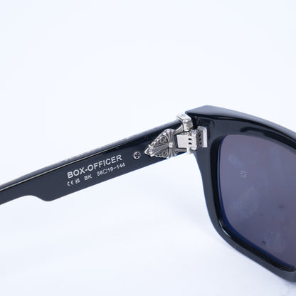 CHROME HEARTS GLOSSY BOX OFFICER SUNGLASSES WITH DIAMOND