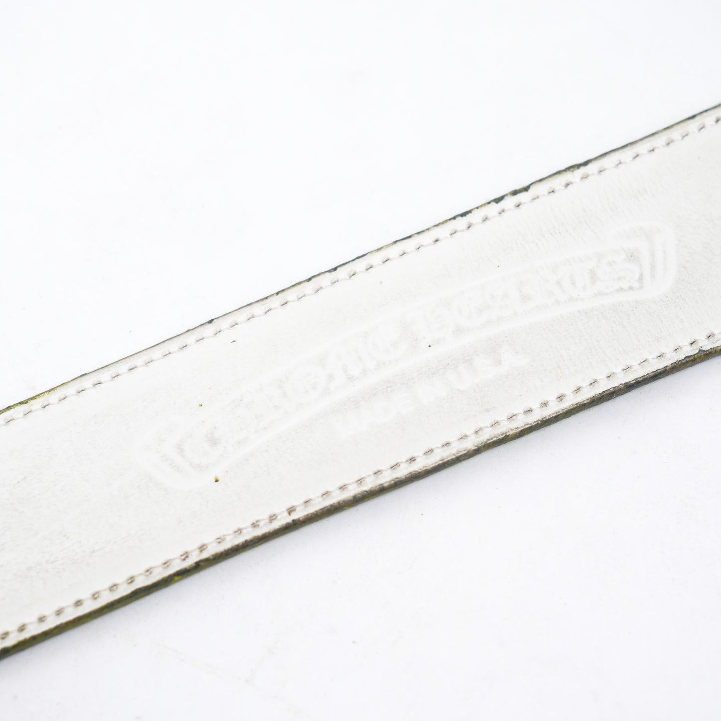 CHROME HEARTS LIME GREEN PATENT LEATHER BELT STRAP