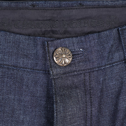 CHROME HEARTS INDIGO KS CUT JEANS SZ 33