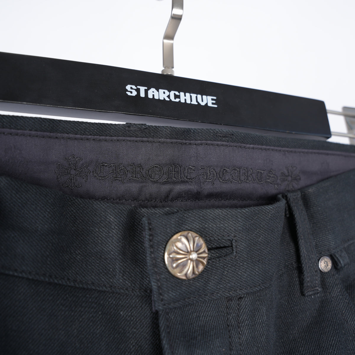CHROME HEARTS BLACK KS CUT DENIM