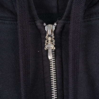 CHROME HEARTS BLACK THERMAL HORSESHOE FLORAL DAGGER ZIP UP