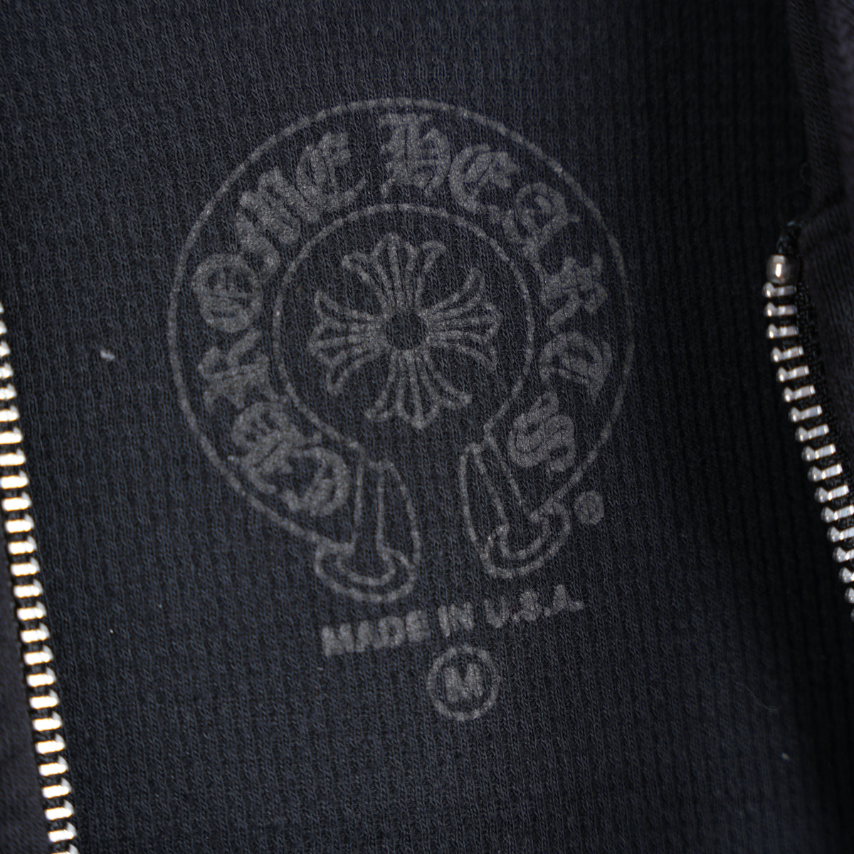 CHROME HEARTS BLACK THERMAL HORSESHOE FLORAL DAGGER ZIP UP