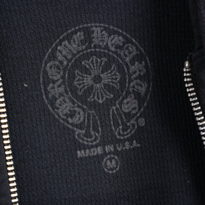 CHROME HEARTS BLACK THERMAL HORSESHOE FLORAL DAGGER ZIP UP