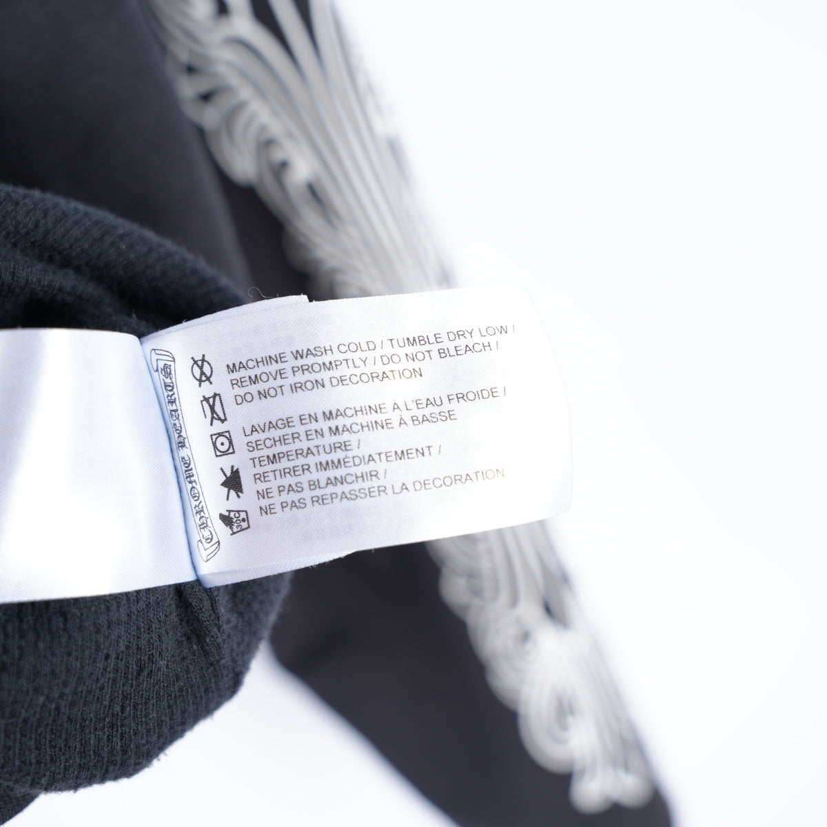 CHROME HEARTS BLACK THERMAL HORSESHOE FLORAL DAGGER ZIP UP