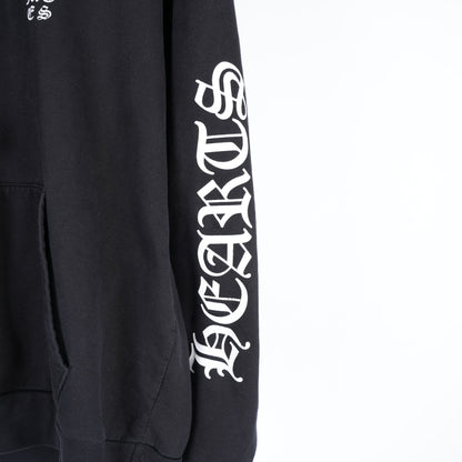 CHROME HEARTS BLACK SCROLL LOGO PULL OVER HOODIE