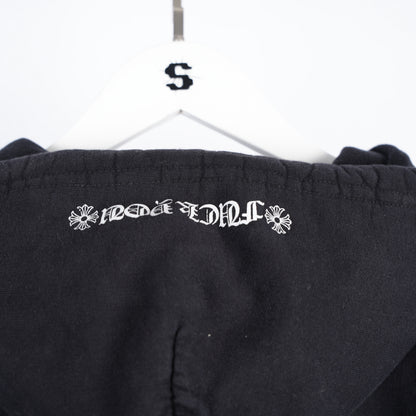 CHROME HEARTS BLACK SCROLL LOGO PULL OVER HOODIE