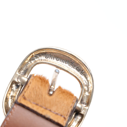 CHROME HEARTS ASPEN EXCLUSIVE BROWN HORSEHAIR GUNSLINGER BELT