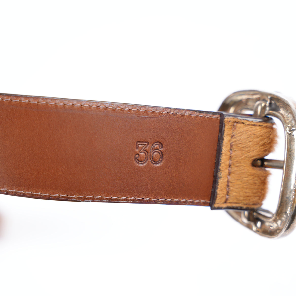 CHROME HEARTS ASPEN EXCLUSIVE BROWN HORSEHAIR GUNSLINGER BELT