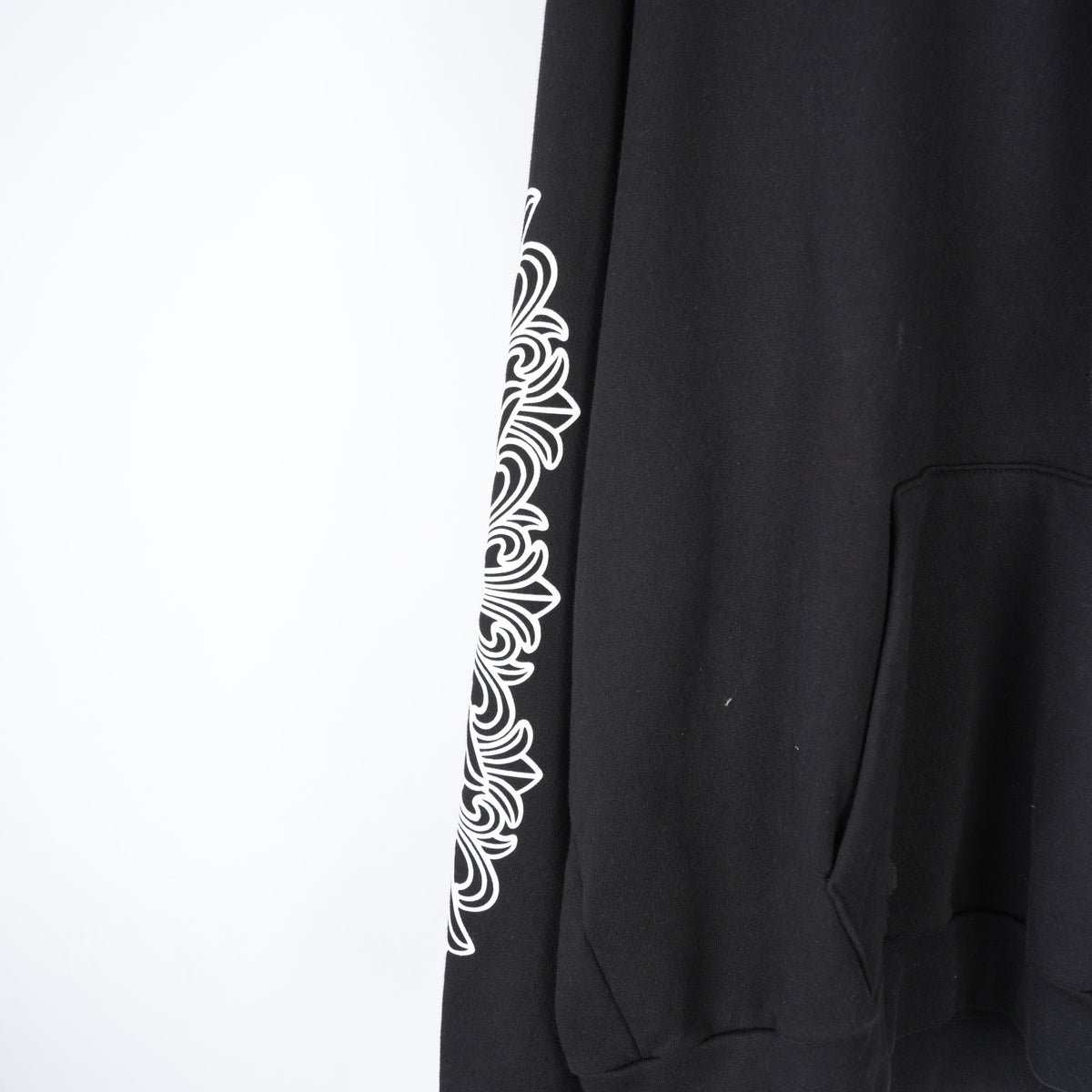 CHROME HEARTS BLACK HORSESHOE FLORAL PULLOVER HOODIE