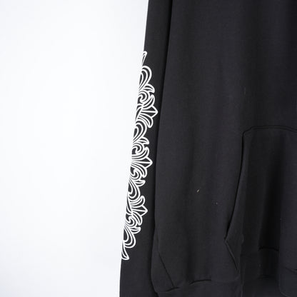 CHROME HEARTS BLACK HORSESHOE FLORAL PULLOVER HOODIE