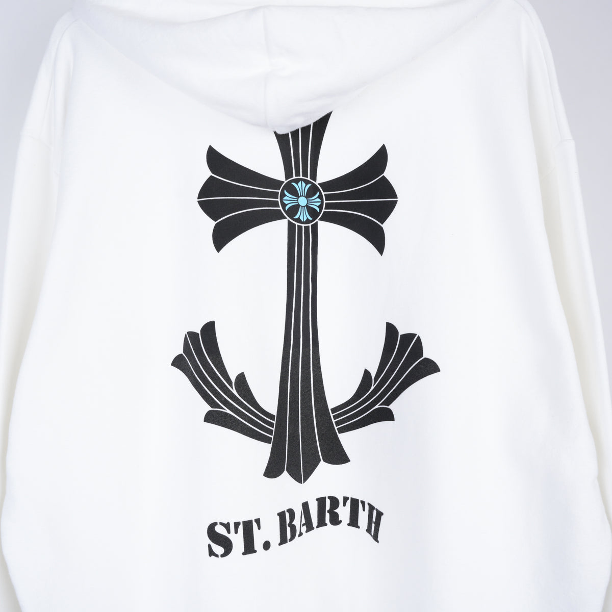 CHROME HEARTS ST. BARTHS EXCLUSIVE PULL OVER WHITE HOODIE