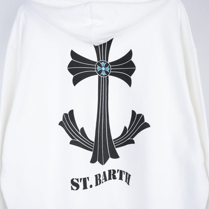 CHROME HEARTS ST. BARTHS EXCLUSIVE PULL OVER WHITE HOODIE