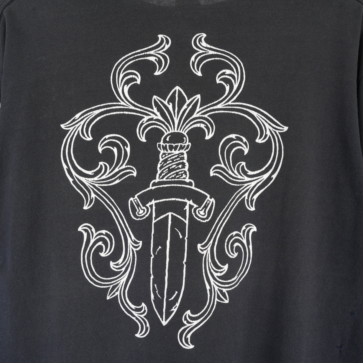 CHROME HEARTS 1990'S BLACK VINTAGE MAXFIELD LONG SLEEVE VINE DAGGER T-SHIRT